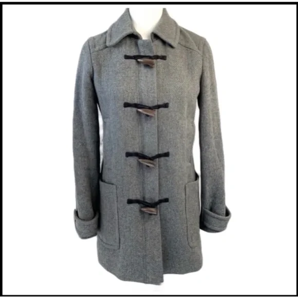 BANANA REPUBLIC WOOL TOGGLE COAT Sz XS - Picture 3 of 8